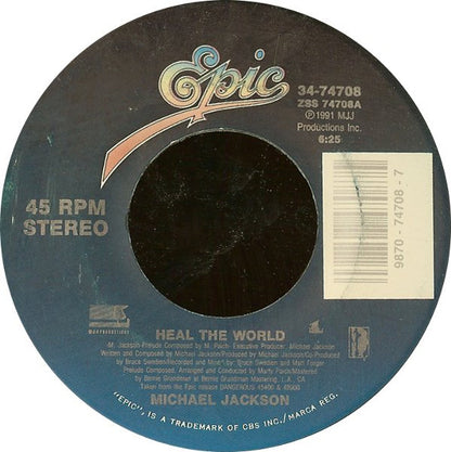Michael Jackson : Heal The World (7")
