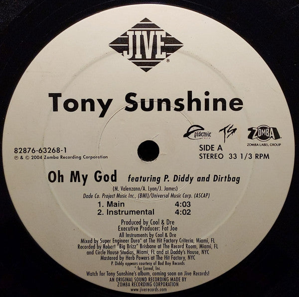 Tony Sunshine : Oh My God (12", Single)