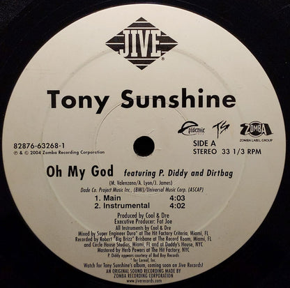 Tony Sunshine : Oh My God (12", Single)