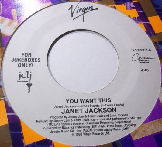 Janet Jackson : You Want This (7", S/Edition, Juk)