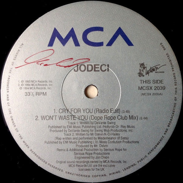 Jodeci : Cry For You (12")