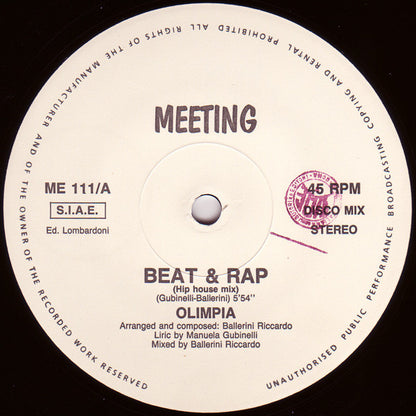 Olimpia : Beat & Rap (12")