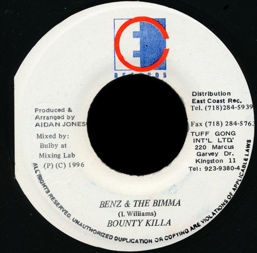 Bounty Killa* - Benz & The Bimma (7")