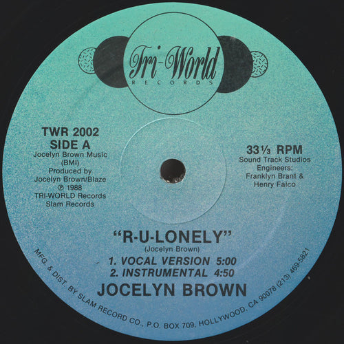 Jocelyn Brown : R-U-Lonely (12")