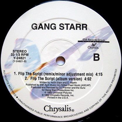 Gang Starr : Gotta Get Over (Taking Loot) / Flip The Script (12", Single)