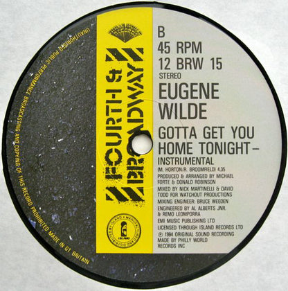 Eugene Wilde : Gotta Get You Home Tonight (12")