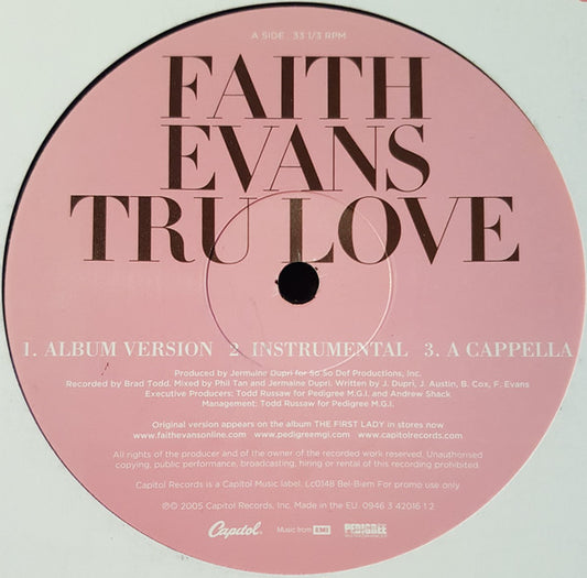 Faith Evans : Tru Love / Mesmerized (Desert Storm Remix) (12", Promo)