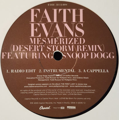 Faith Evans : Tru Love / Mesmerized (Desert Storm Remix) (12", Promo)