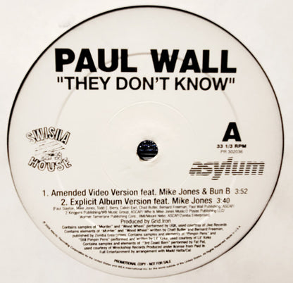 Paul Wall - They Don't Know (12", Promo)