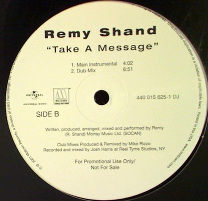 Remy Shand : Take A Message (12", Promo)