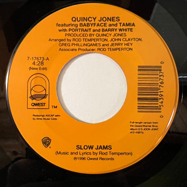 Quincy Jones featuring Babyface and Tamia with Portrait and Barry White - Slow Jams (7")