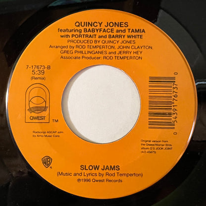 Quincy Jones featuring Babyface and Tamia with Portrait and Barry White - Slow Jams (7")