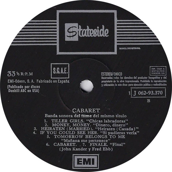 Ralph Burns : Cabaret - Original Soundtrack Recording (LP, Album)