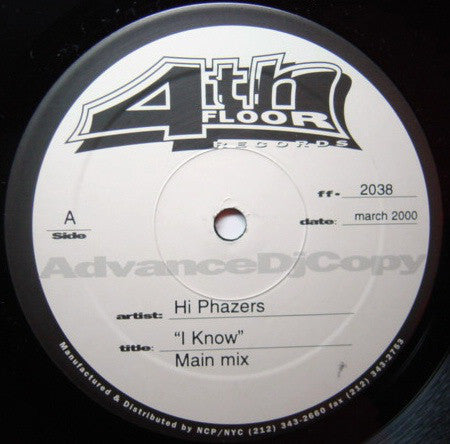 Hi Phazers : I Know (12", Promo)