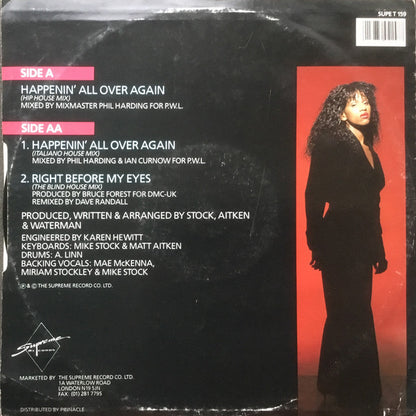 Lonnie Gordon - Happenin' All Over Again (12", Single)