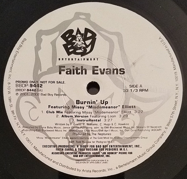 Faith Evans - Burnin' Up / Faithfully (12", Promo)