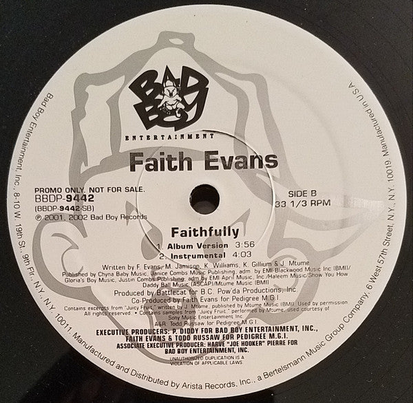 Faith Evans - Burnin' Up / Faithfully (12", Promo)