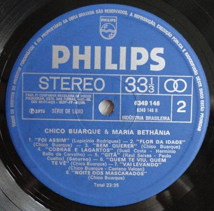 Chico Buarque & Maria Bethânia - Chico Buarque & Maria Bethânia Ao Vivo (LP, Album)