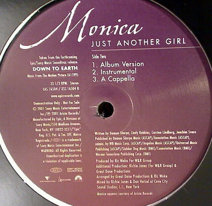 Monica - Just Another Girl (12", Promo)