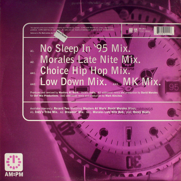Masters At Work Present India - I Can't Get No Sleep '95 (Masters At Work / David Morales / MK Mixes) (12", 1 o)