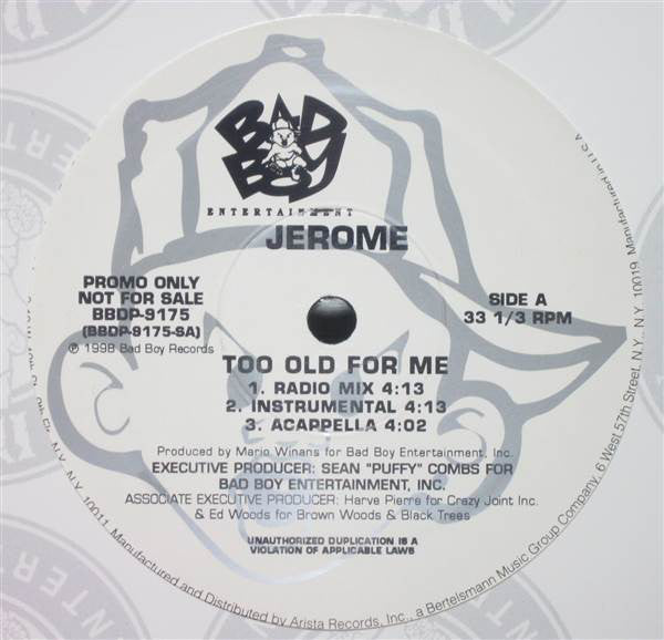 Jerome  - Too Old For Me (12", Promo)