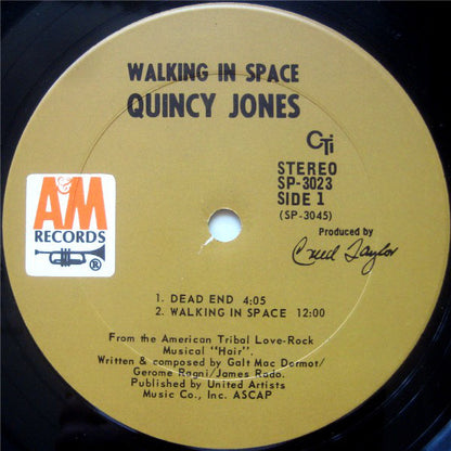 Quincy Jones : Walking In Space (LP, Album, Pit)