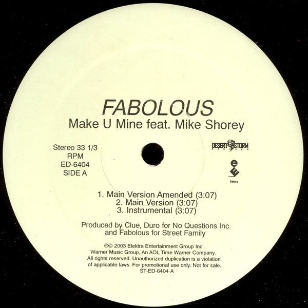 Fabolous - Make U Mine (12", Promo)