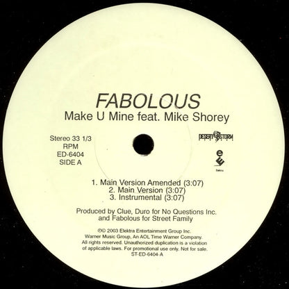 Fabolous - Make U Mine (12", Promo)