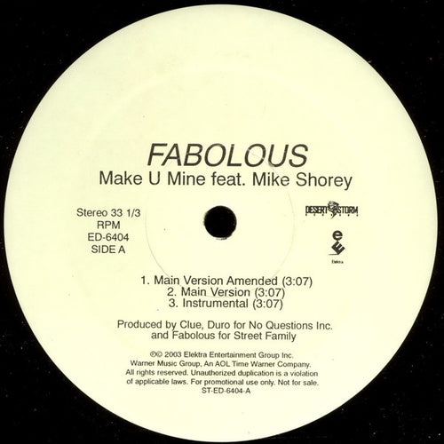 Fabolous - Make U Mine (12", Promo)
