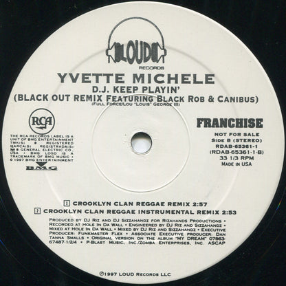 Yvette Michele - D.J. Keep Playin' (Blackout Remix) (12", Promo)