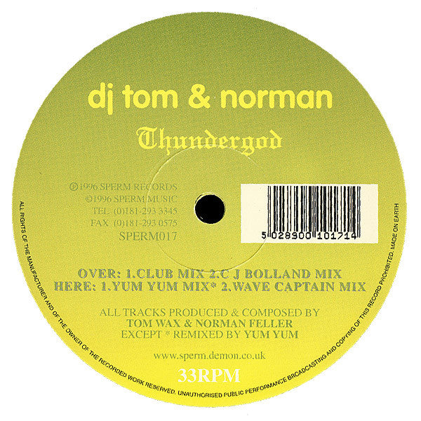 DJ Tom & Norman - Thundergod (12")