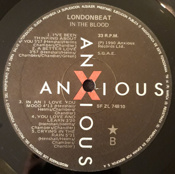 Londonbeat : In The Blood (LP, Album)