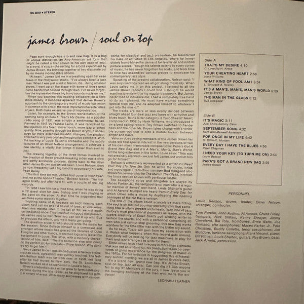 James Brown With Oliver Nelson Conducting Louie Bellson Orchestra - Soul On Top (LP, Album, RE, Gat)
