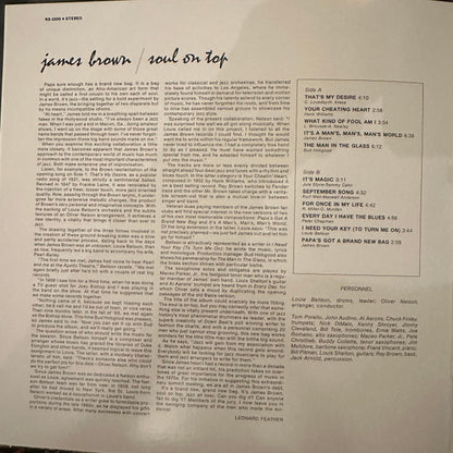 James Brown With Oliver Nelson Conducting Louie Bellson Orchestra - Soul On Top (LP, Album, RE, Gat)