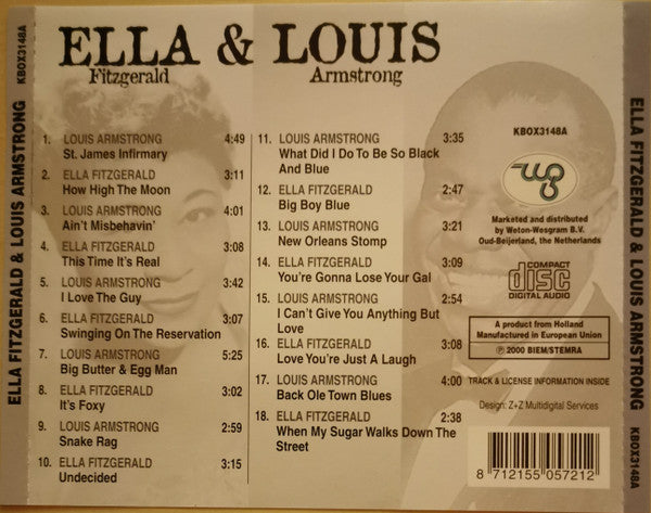 Ella Fitzgerald - Louis Armstrong - Ella Fitzgerald  - Louis Armstrong (3xCD, Comp, Mono)