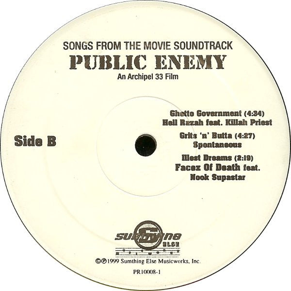 Various : Songs From The Movie Soundtrack Public Enemy (12", Promo, Cle)