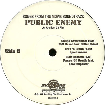 Various : Songs From The Movie Soundtrack Public Enemy (12", Promo, Cle)