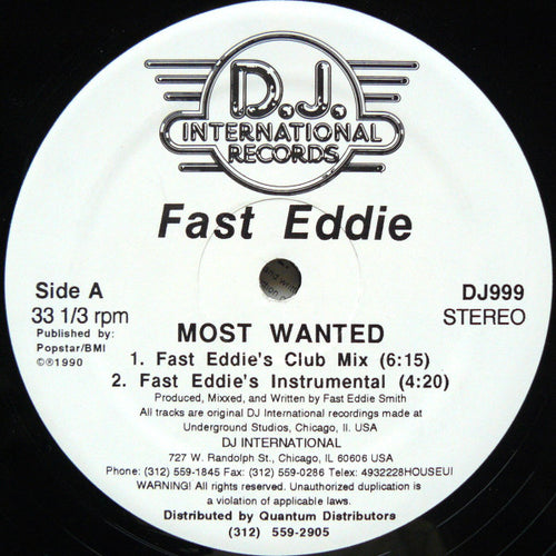 Fast Eddie* - Most Wanted (12")