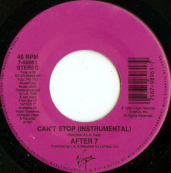 After 7 : Can't Stop (7")