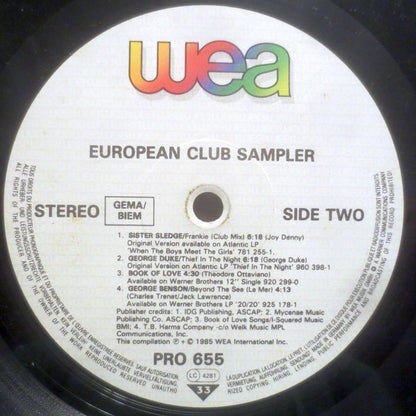 Various : European Club Sampler (LP, Comp, Promo)