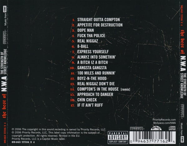 N.W.A. : The Best Of N.W.A (The Strength Of Street Knowledge) (CD, Comp, RE)
