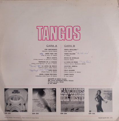 Orquesta De Enrico Talamo* - Tangos (LP, Comp)