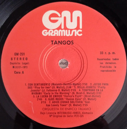 Orquesta De Enrico Talamo* - Tangos (LP, Comp)