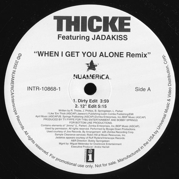 Robin Thicke : When I Get You Alone Remix (12", Promo)