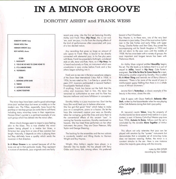 Dorothy Ashby and Frank Wess : In A Minor Groove (LP, Album, Cle)