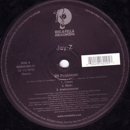 Jay-Z : 99 Problems / My 1st Song (12")