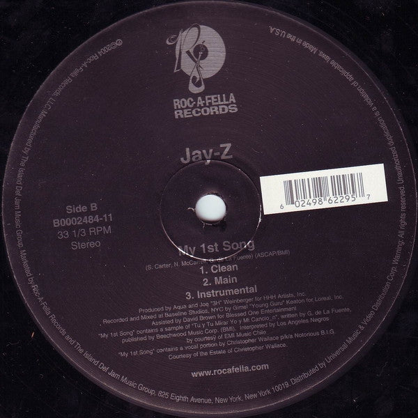 Jay-Z : 99 Problems / My 1st Song (12")