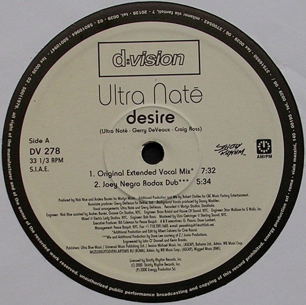 Ultra Naté : Desire (Disc 1) (12")