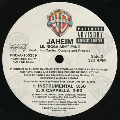 Jaheim Featuring Castro, Duganz And Precise* - Lil Nigga Ain't Mine (12", Promo)