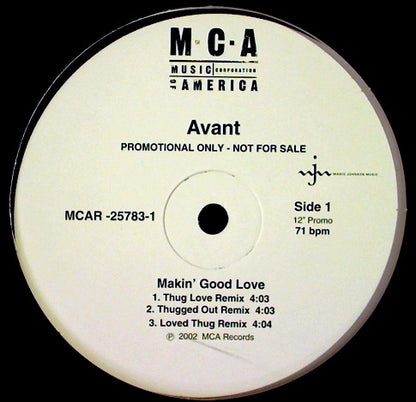 Avant Featuring Bone Thugs N' Harmony* - Makin' Good Love (Thug Love Remixxx) (12", Promo)